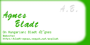 agnes bladt business card